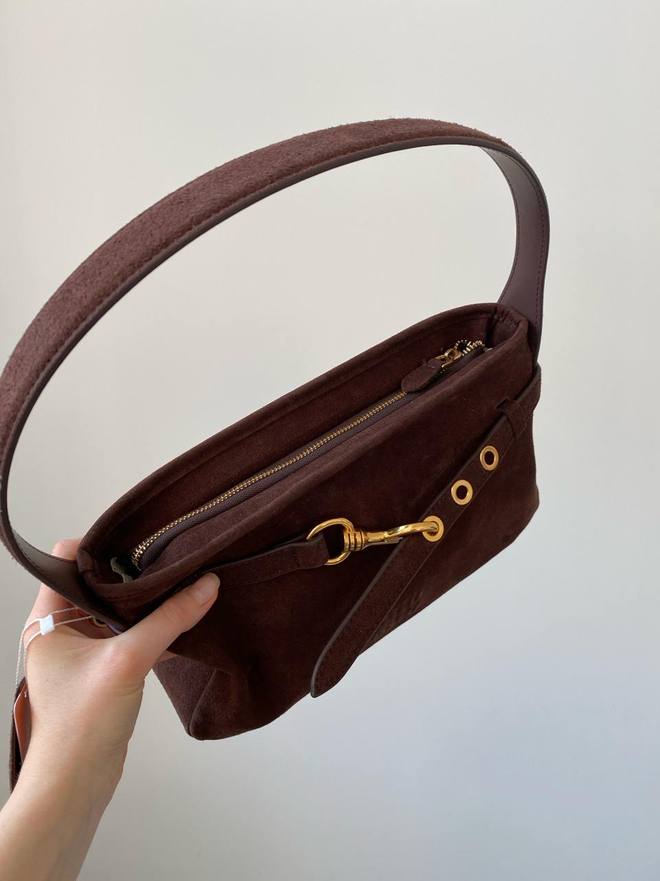 Miu Miu Aventure Nappa Leather Bag Chocolate Suede - 10