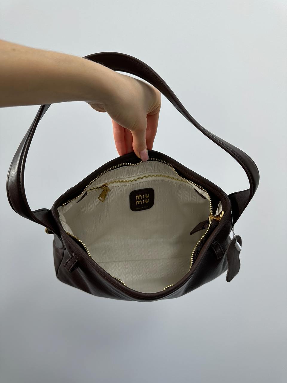 Miu Miu Aventure Nappa Leather Bag Chocolate - 11