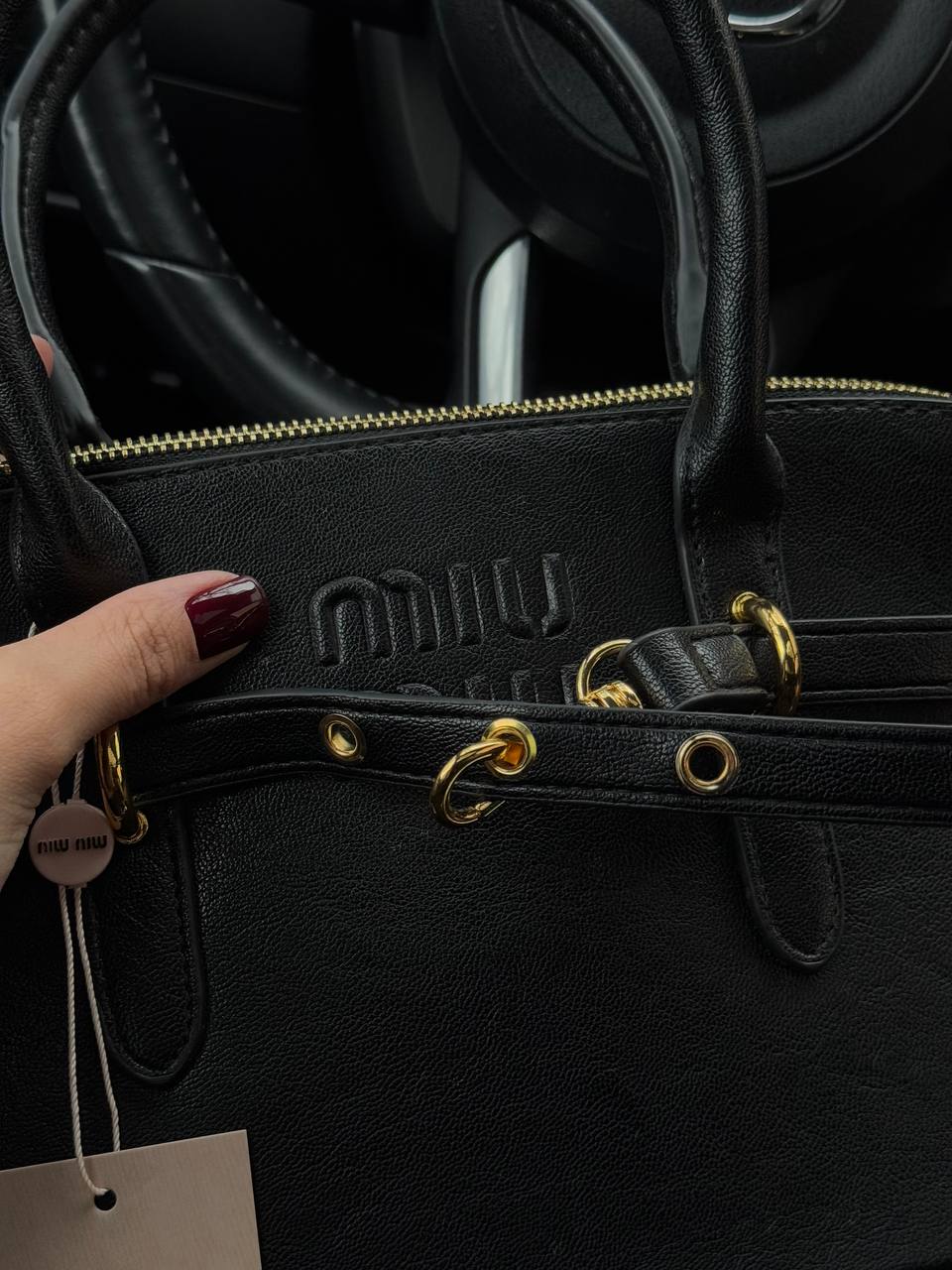 Miu Miu Aventure Nappa Leather Top-Handle Bag Black - 5