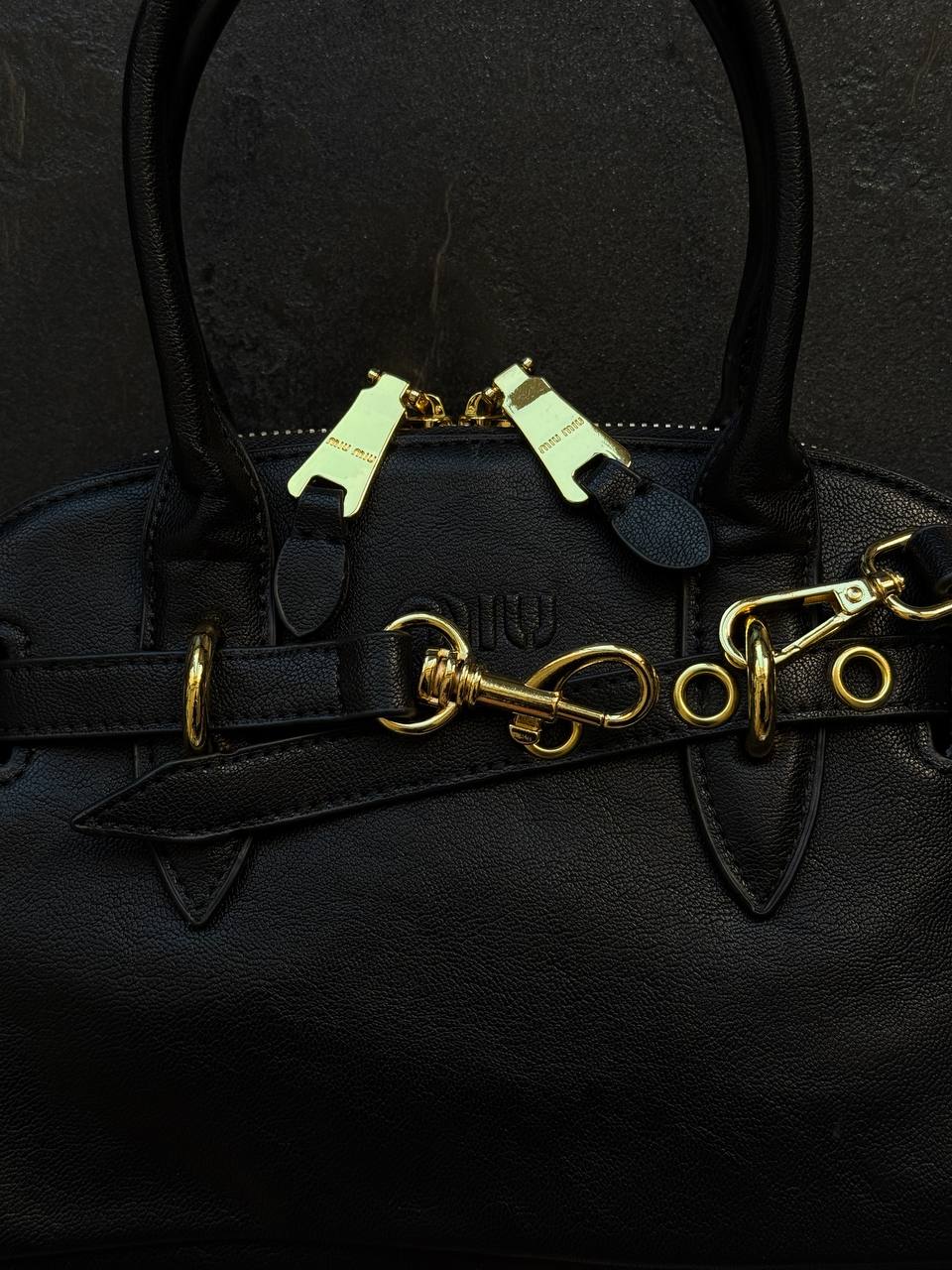 Miu Miu Aventure Nappa Leather Top-Handle Bag Black - 7