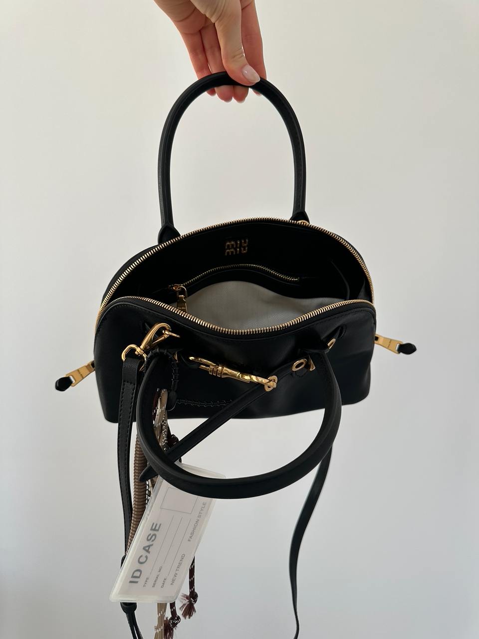Miu Miu Aventure Nappa Leather Top-Handle Bag Black - 12