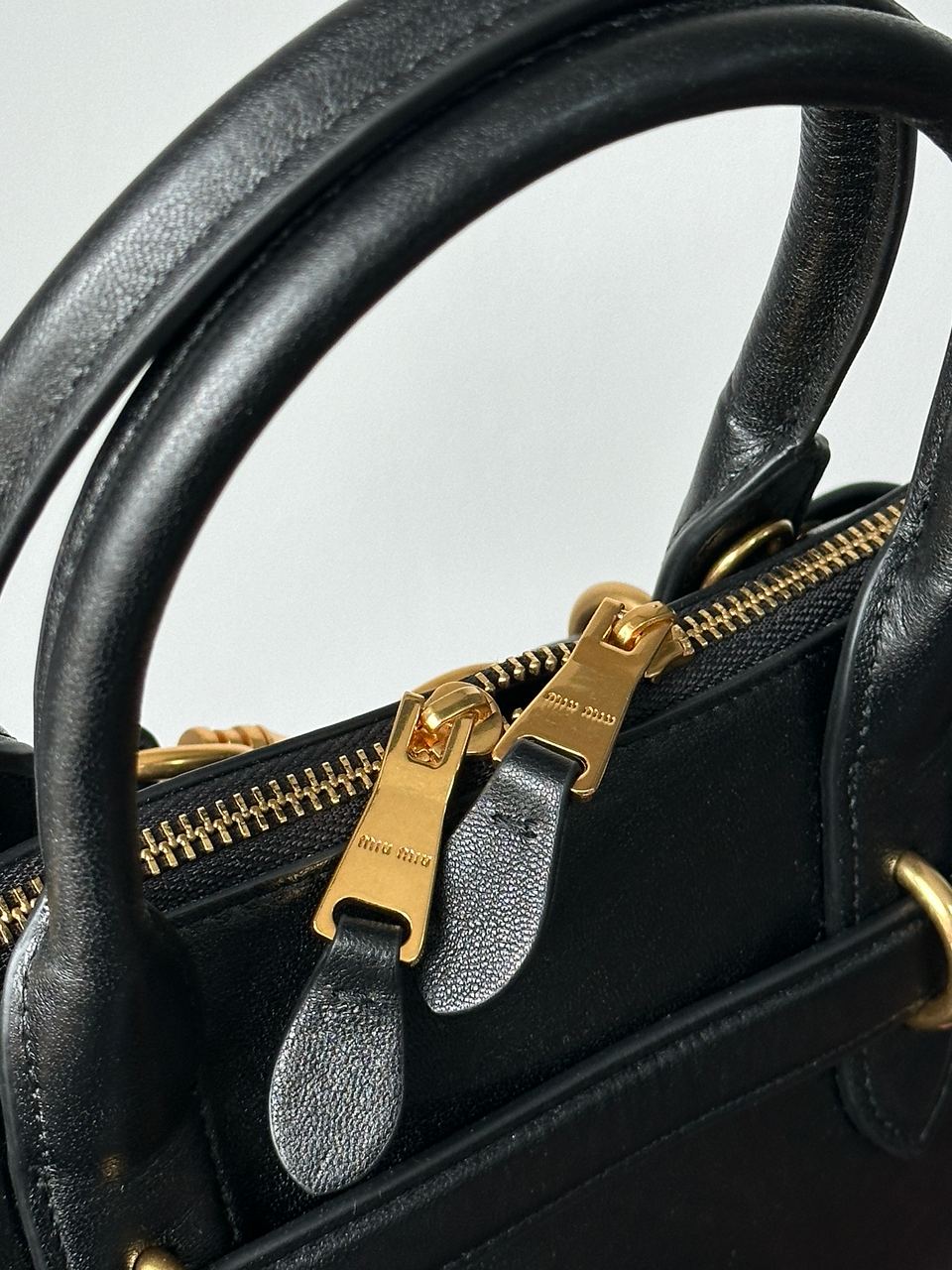 Miu Miu Aventure Nappa Leather Top-Handle Bag Black - 7