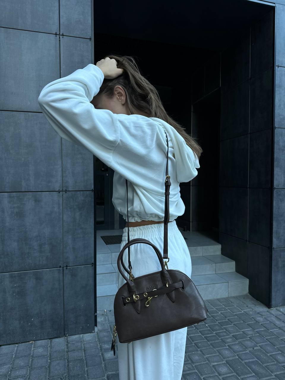 Miu Miu Aventure Nappa Leather Top-Handle Bag Brown - 3