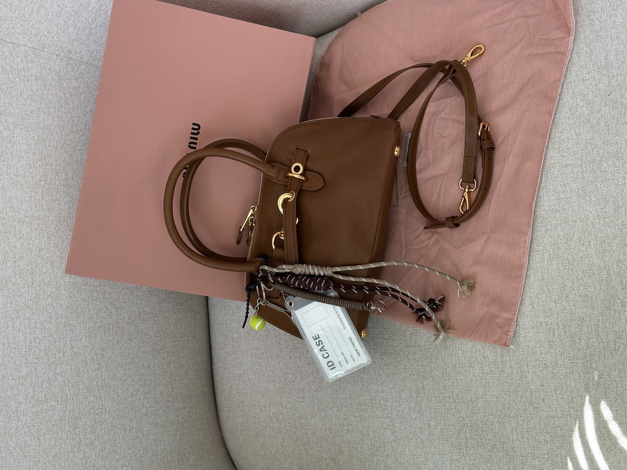 Miu Miu Aventure Nappa Leather Top-Handle Bag Brown - 8