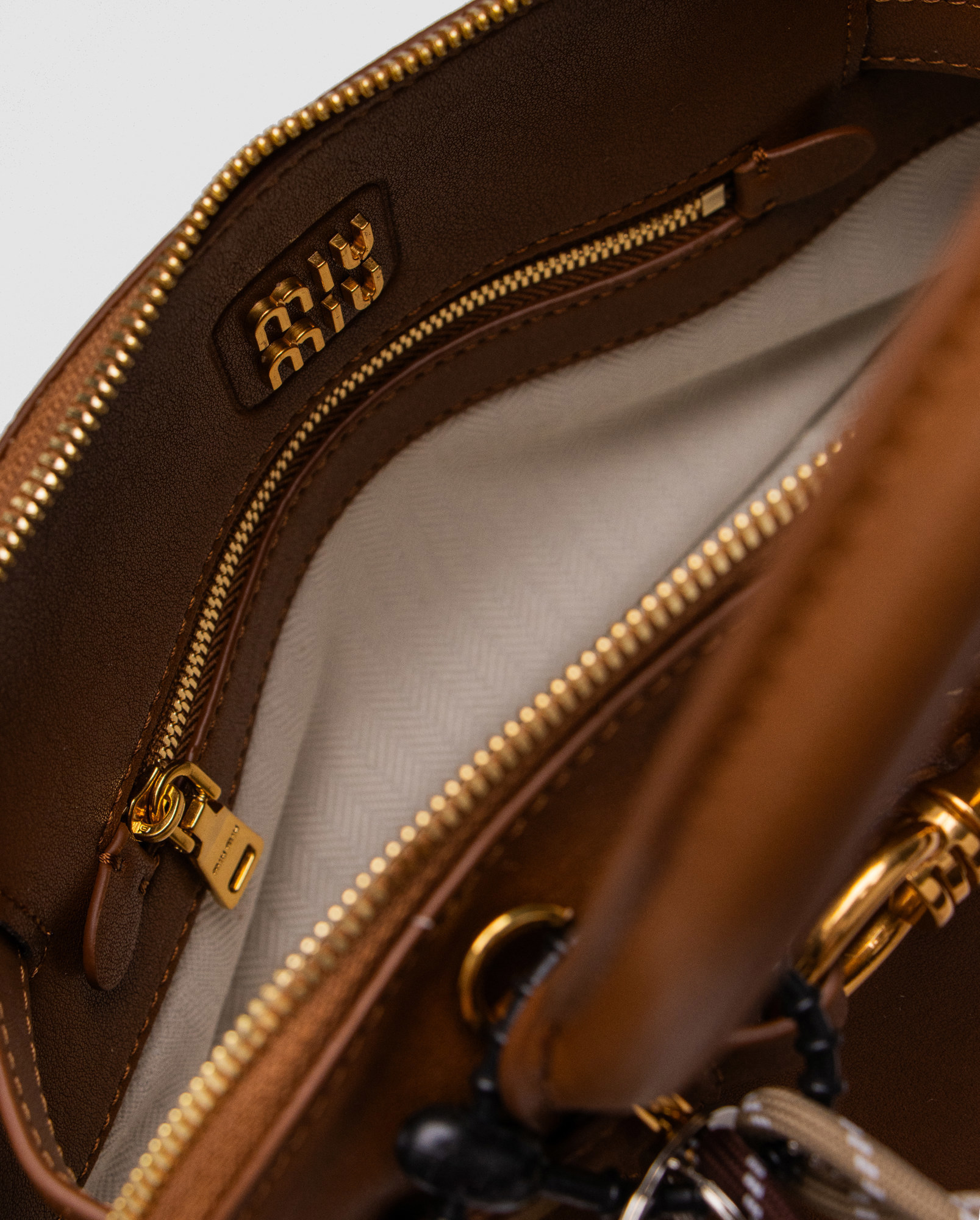 Miu Miu Aventure Nappa Leather Top-Handle Bag Brown - 6