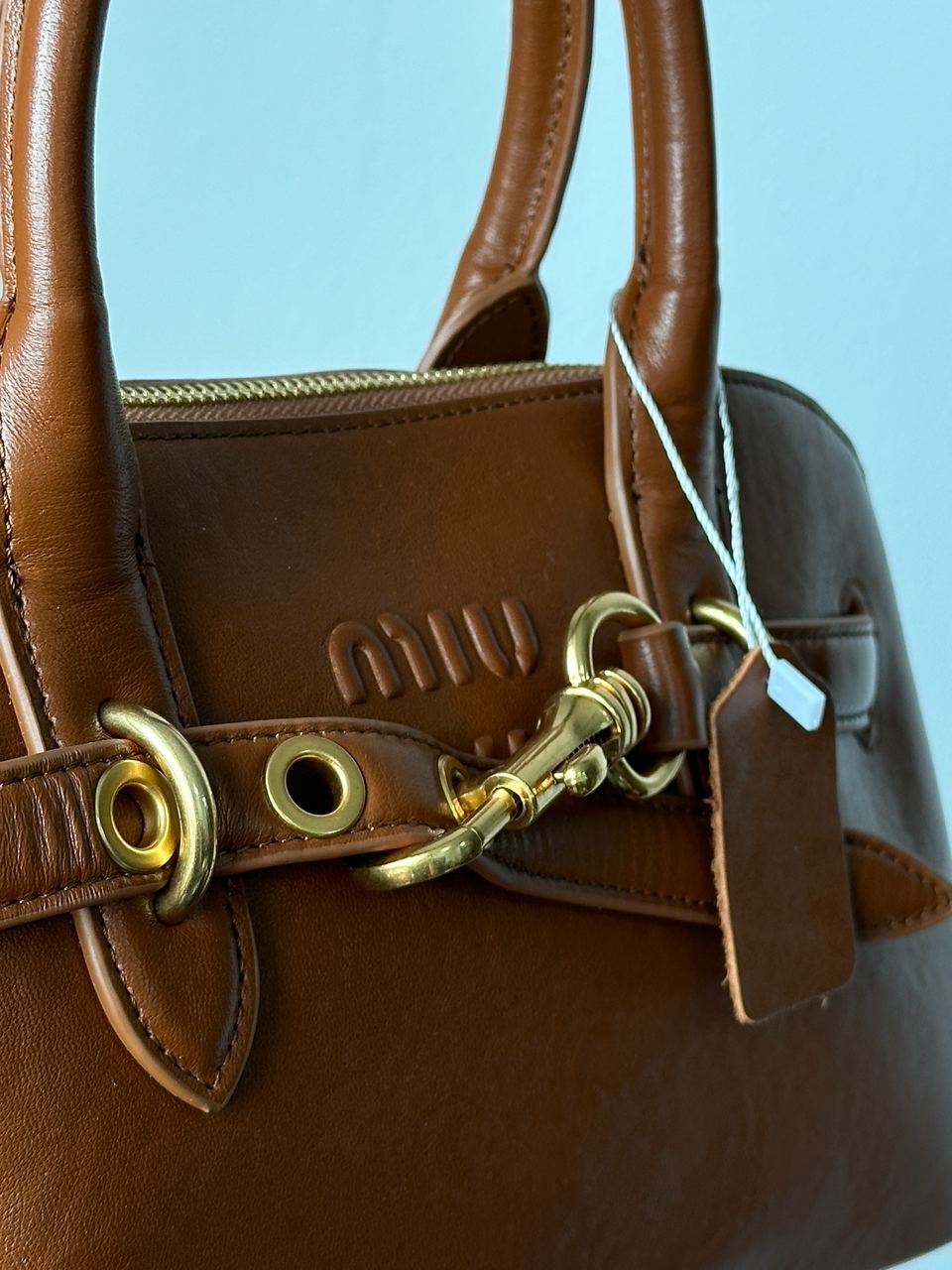 Miu Miu Aventure Nappa Leather Top-Handle Bag Brown - 3