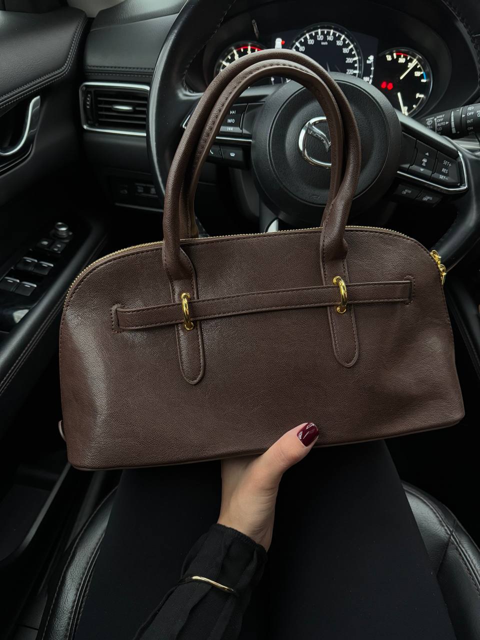 Miu Miu Aventure Nappa Leather Top-Handle Bag Chocolate - 3