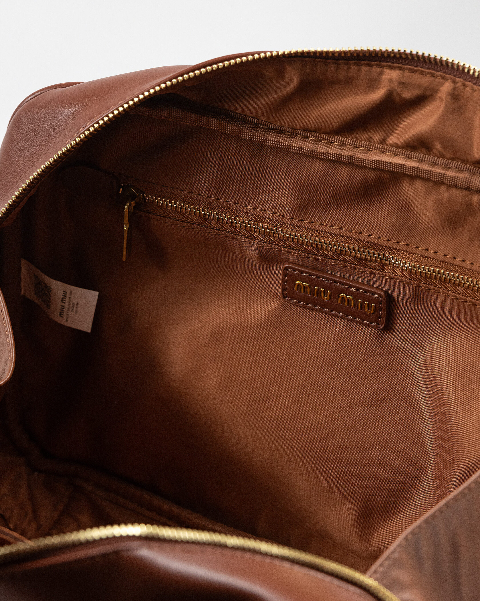 Miu Miu Beau Leather Top-Handle Bag In Brown - 14