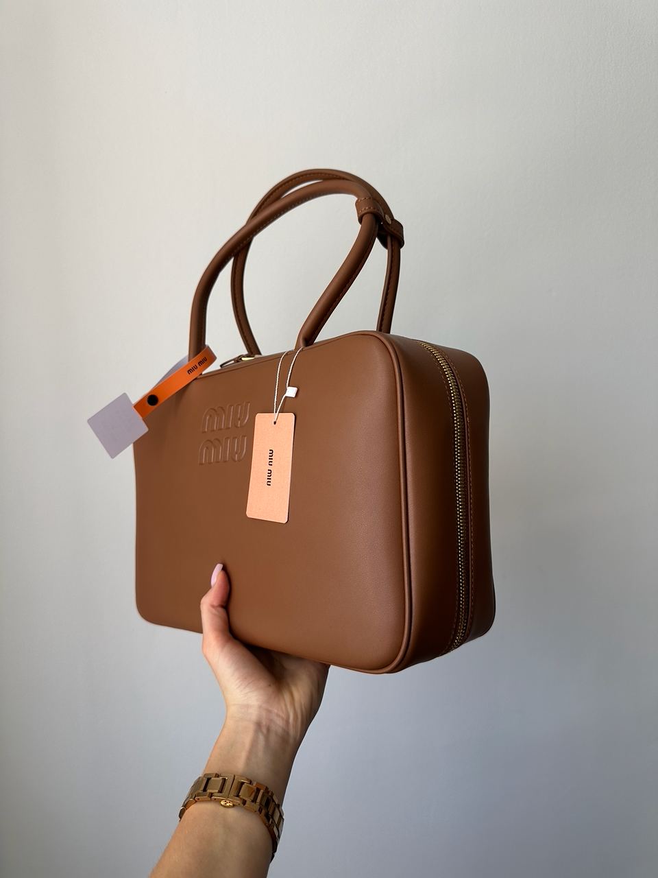 Miu Miu Brown Leather Beau Top-Handle Bag - 4