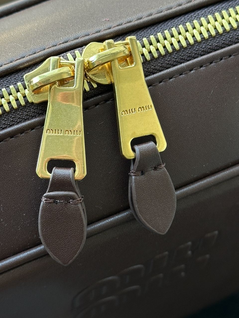 Miu Miu Chocolate Leather Beau Top-Handle Bag - 5