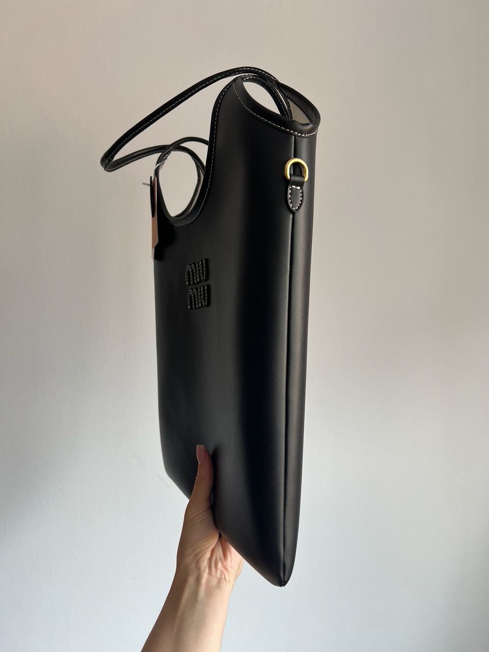 Miu Miu Ivy Leather Bag Black - 4