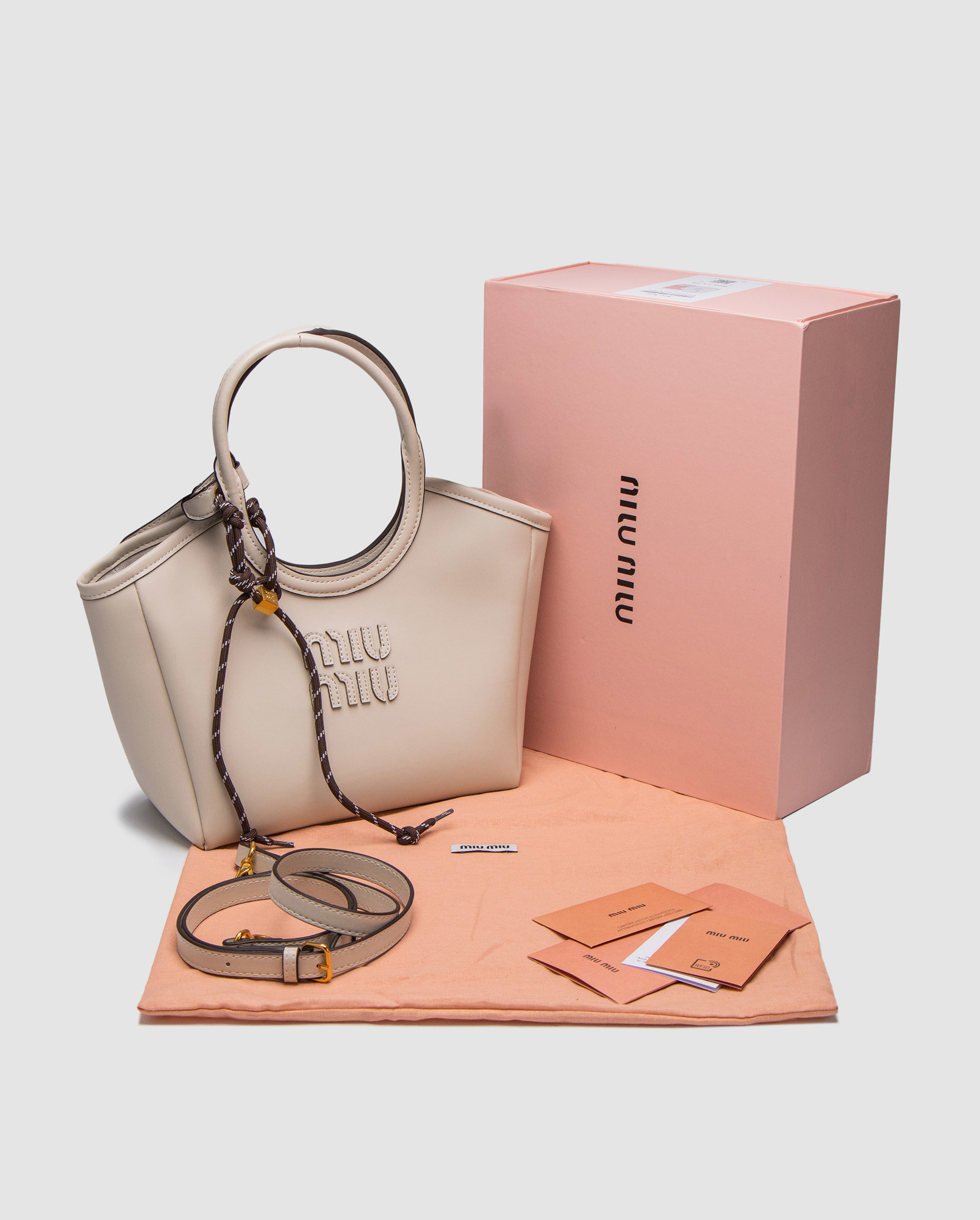 Miu Miu Ivy Leather Bag White - 6