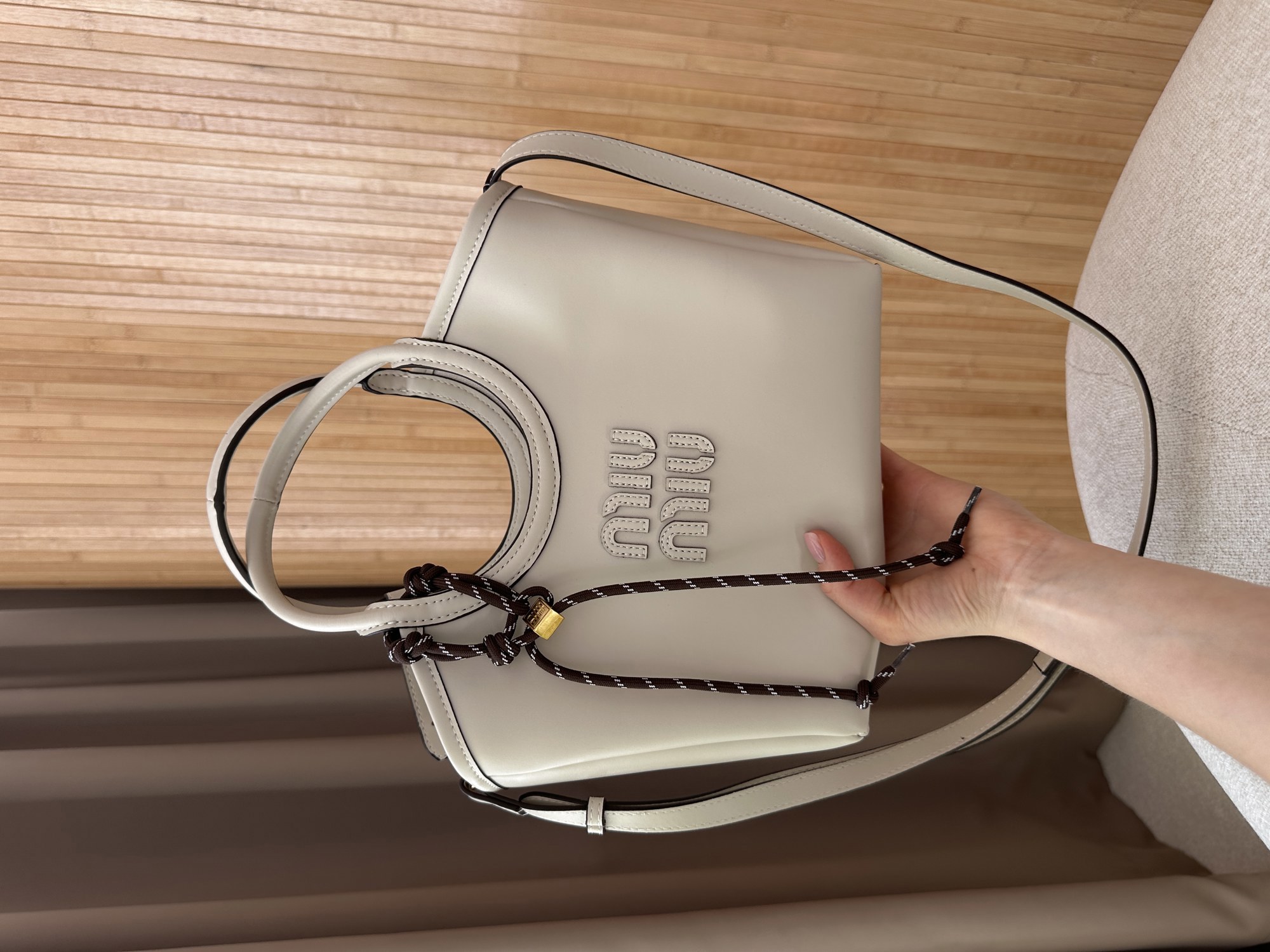 Miu Miu Ivy Leather Bag White - 11