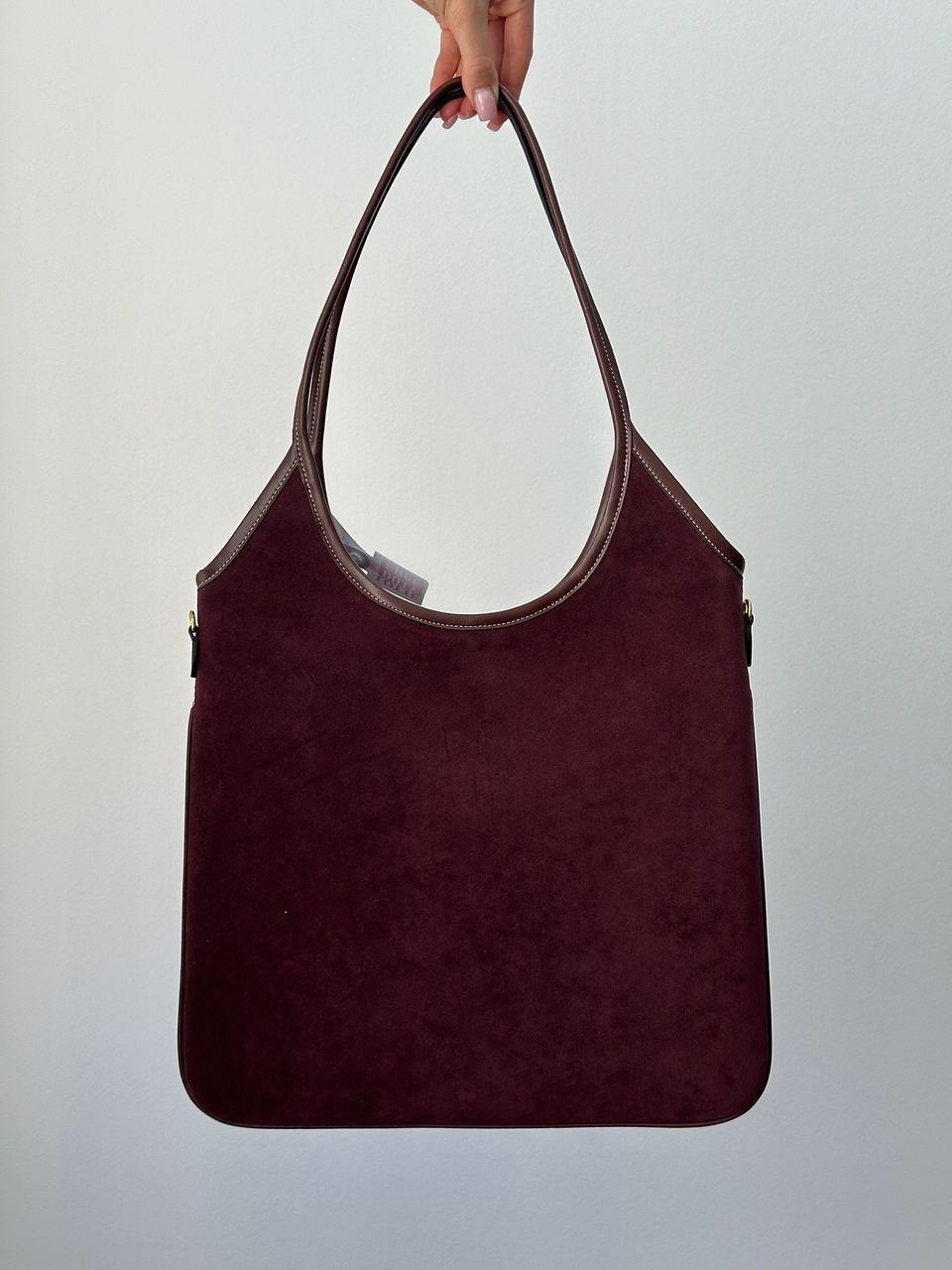 Miu Miu Ivy Suede Bag Burgundy - 6
