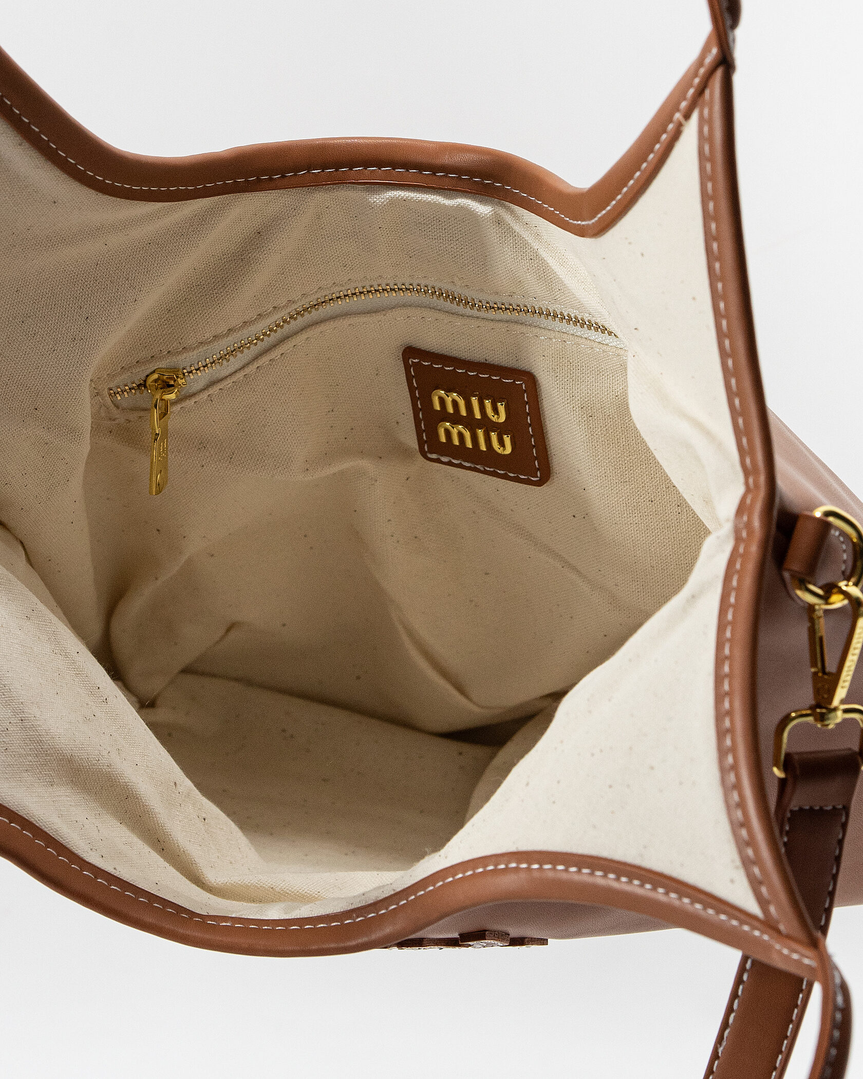 Miu Miu Large Hobo Bag in Cognac/Tan Leather - 10