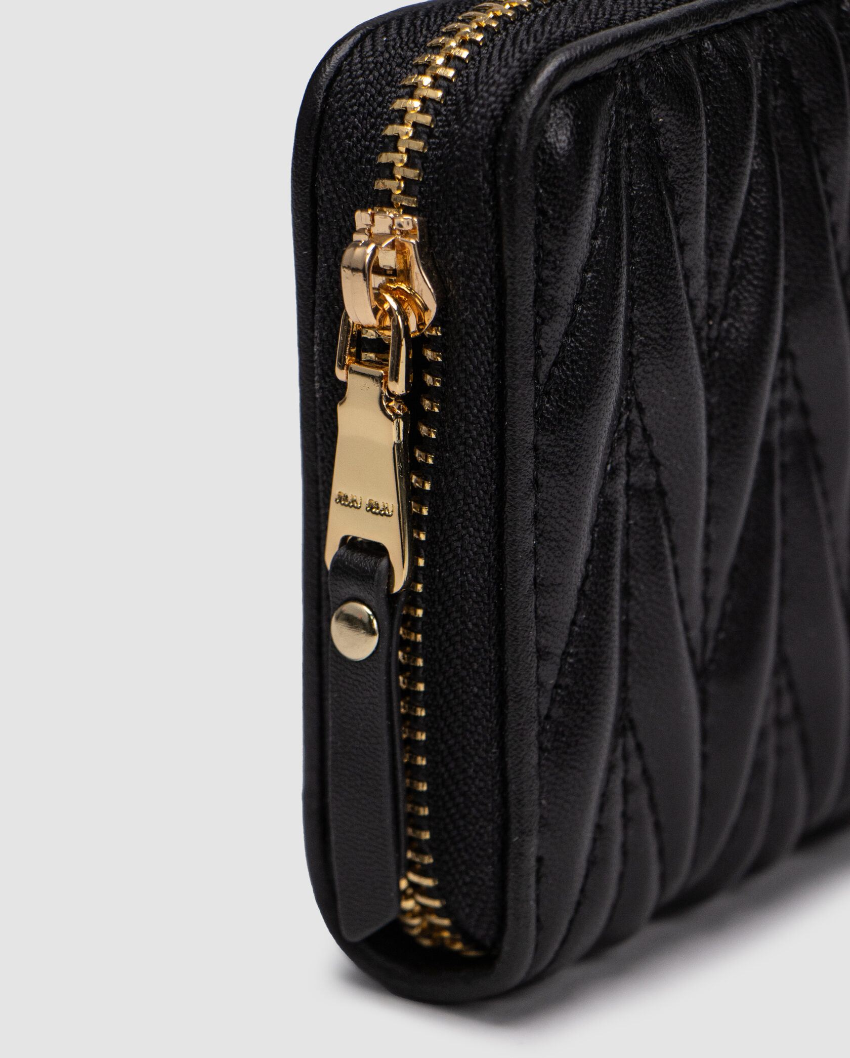 Miu Miu Large Matelassé Nappa Leather Wallet Black - 8