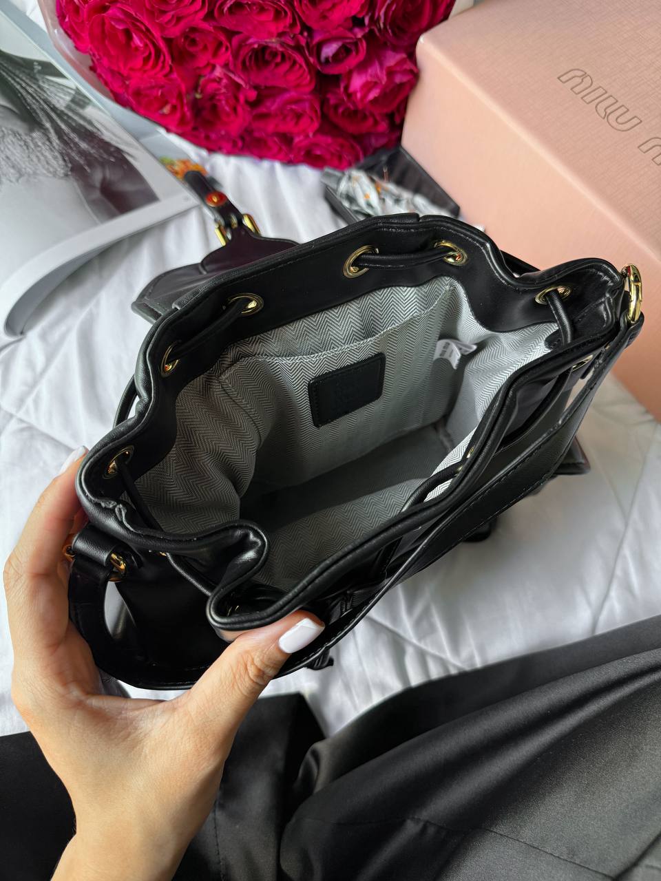 Miu Miu Leather Backpack Black - 13