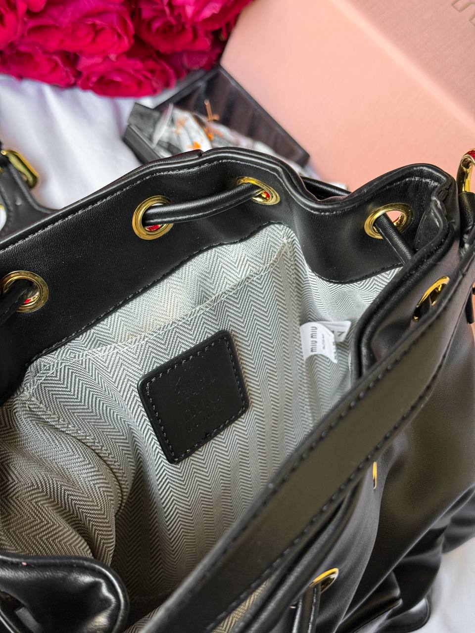 Miu Miu Leather Backpack Black - 14