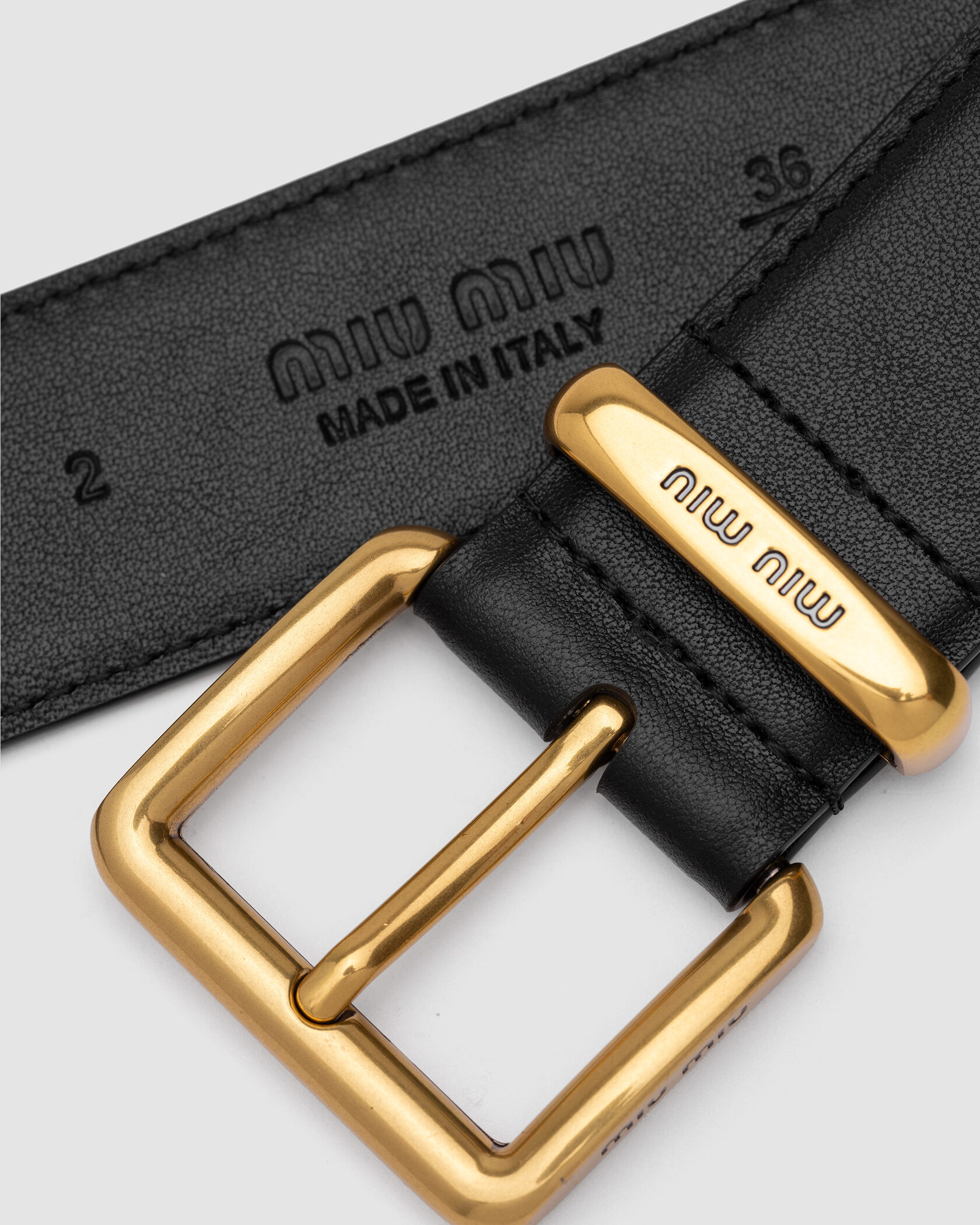 Miu Miu Leather Belt Black - 3