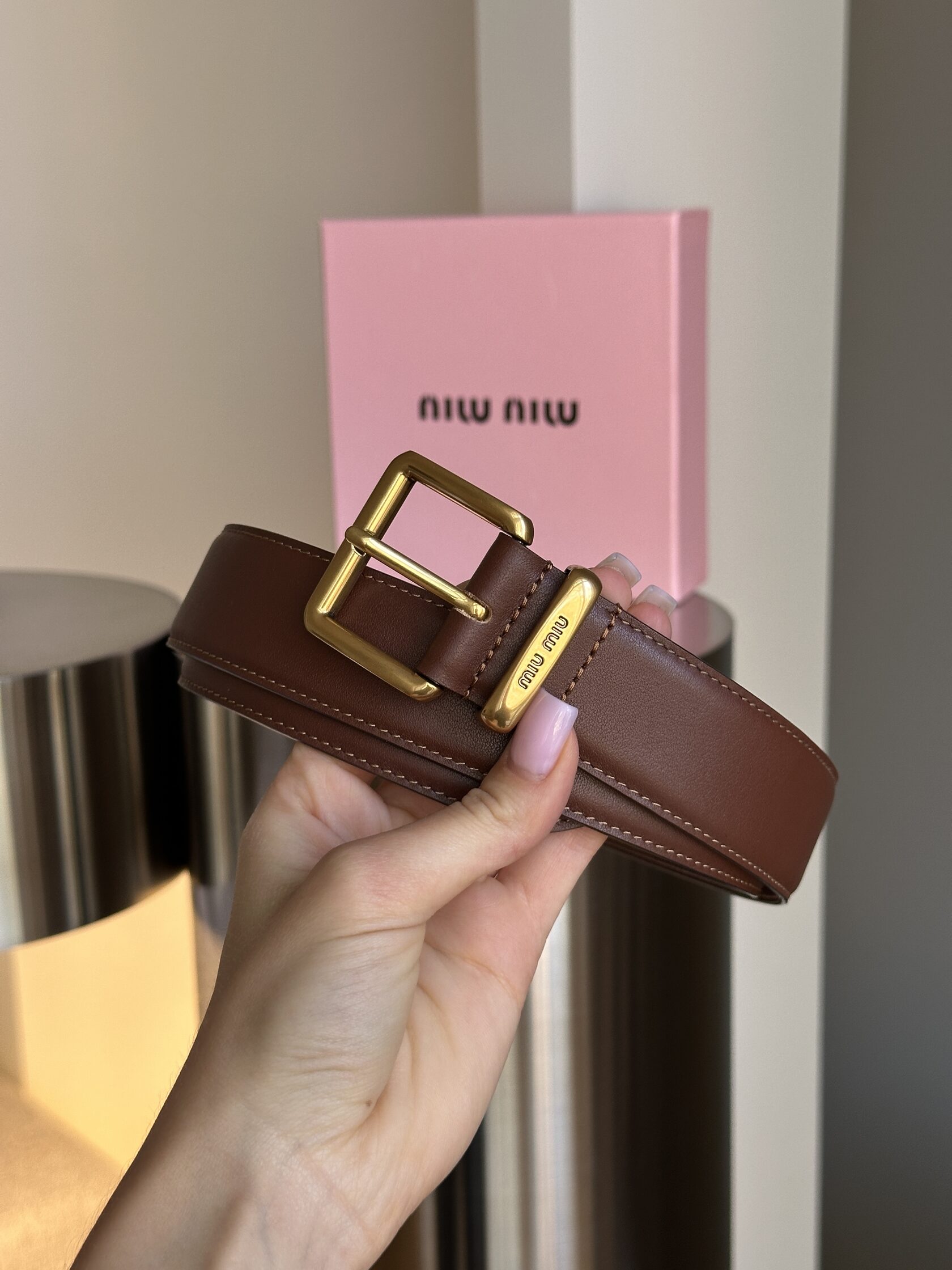 Miu Miu Leather Belt Brown - 10