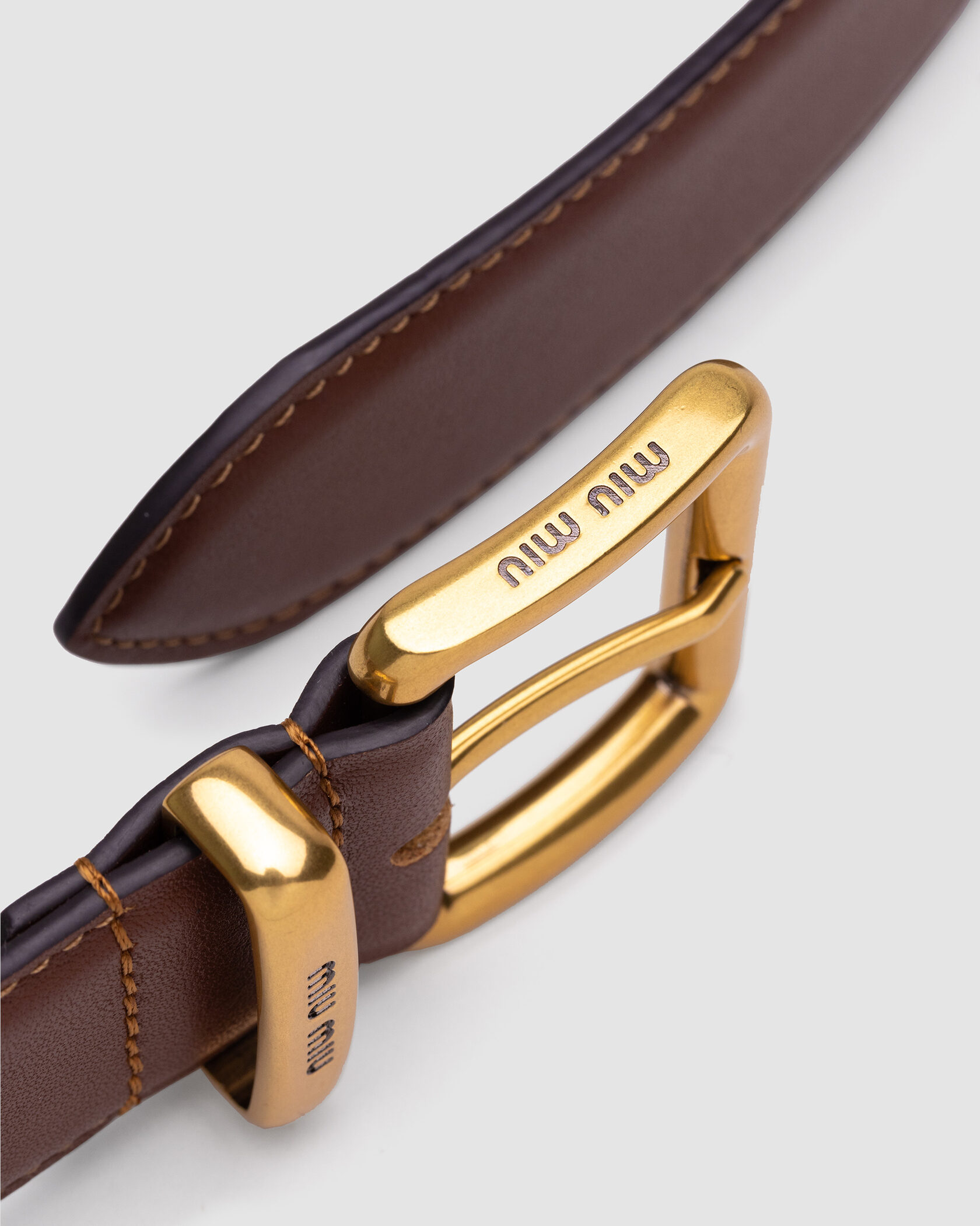 Miu Miu Leather Belt Brown - 4