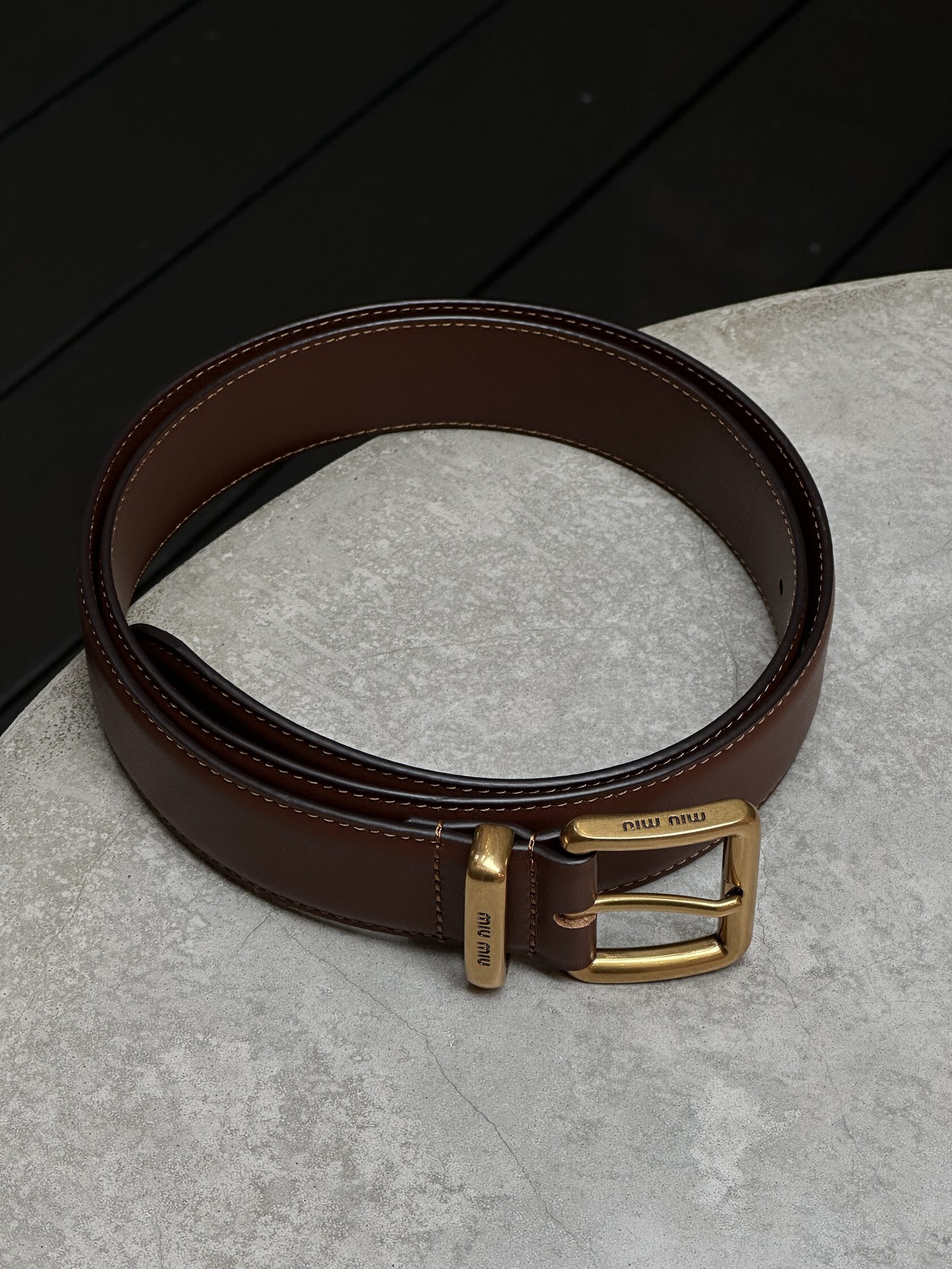 Miu Miu Leather Belt Brown - 9