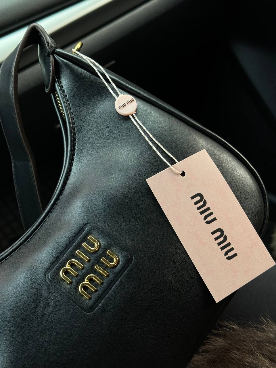 Miu Miu Leather Hobo Bag Black - 3
