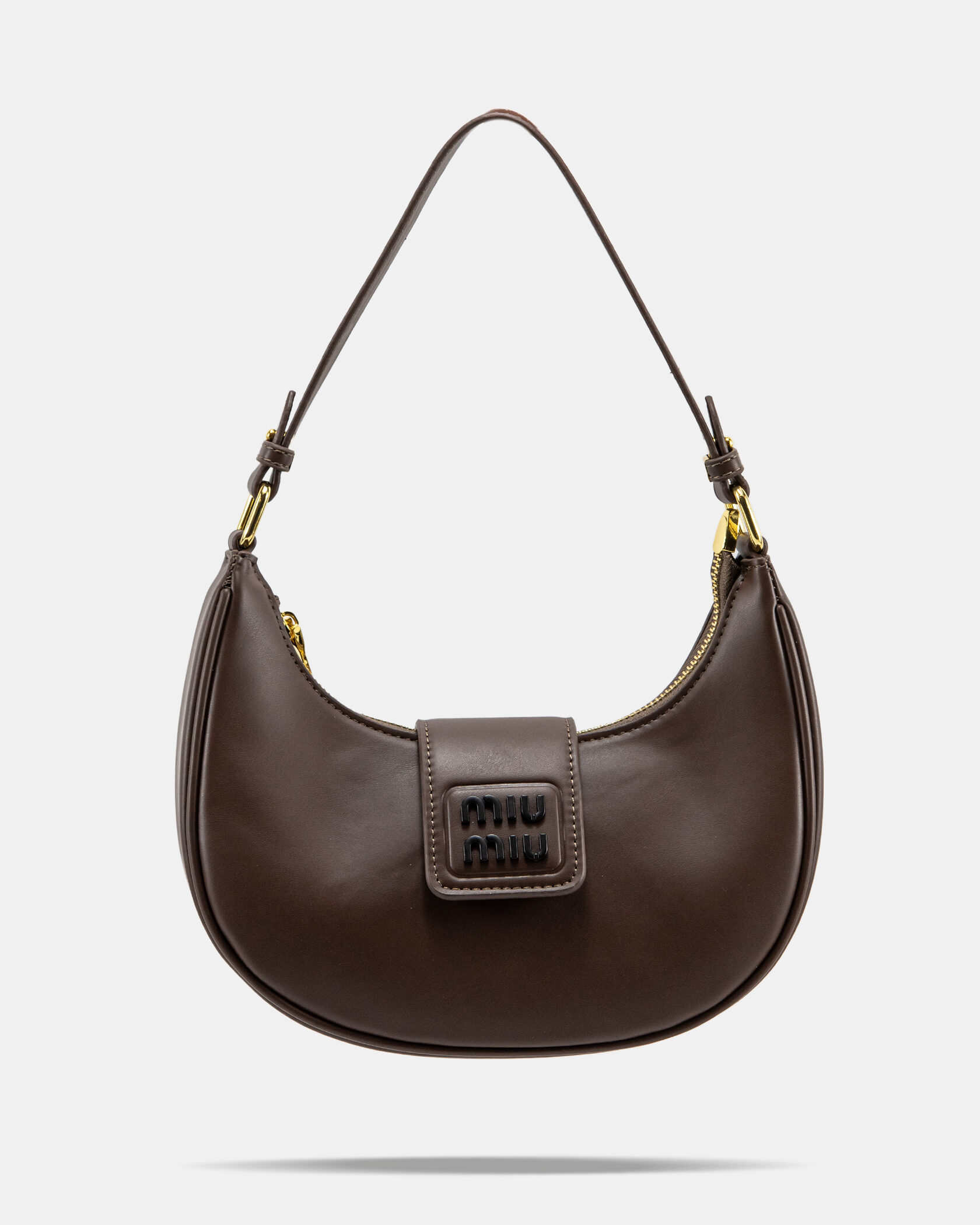 Miu Miu Leather Hobo Bag Brown - 8