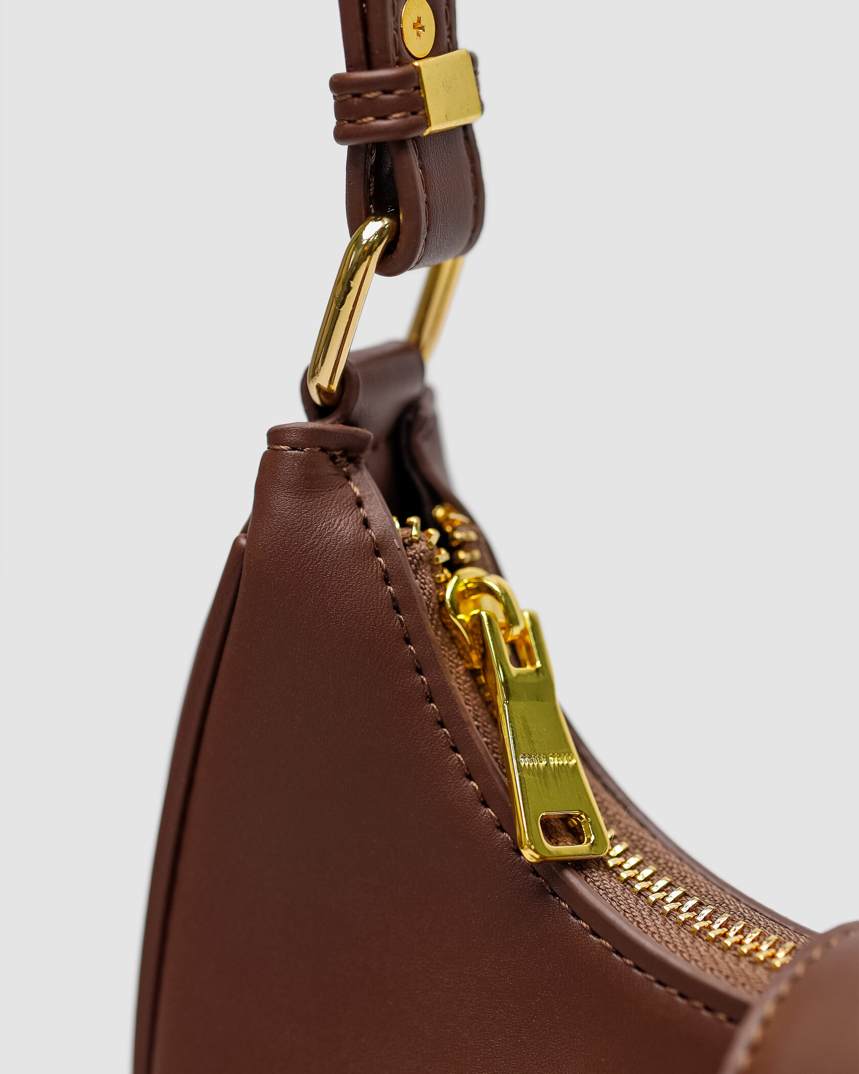 Miu Miu Leather Hobo Bag Brown - 12