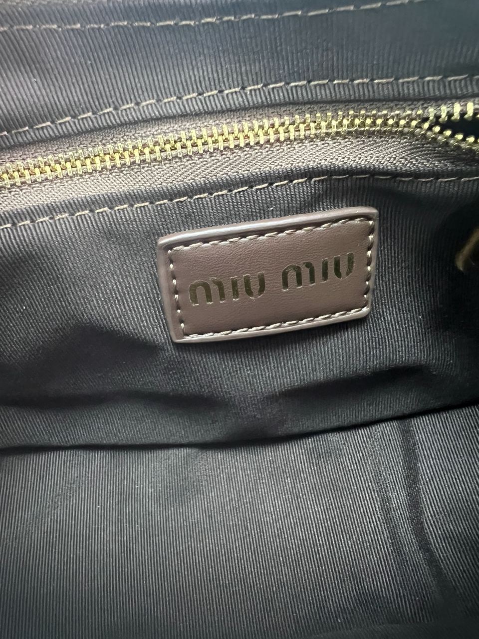 Miu Miu Leather Hobo Bag Brown - 14