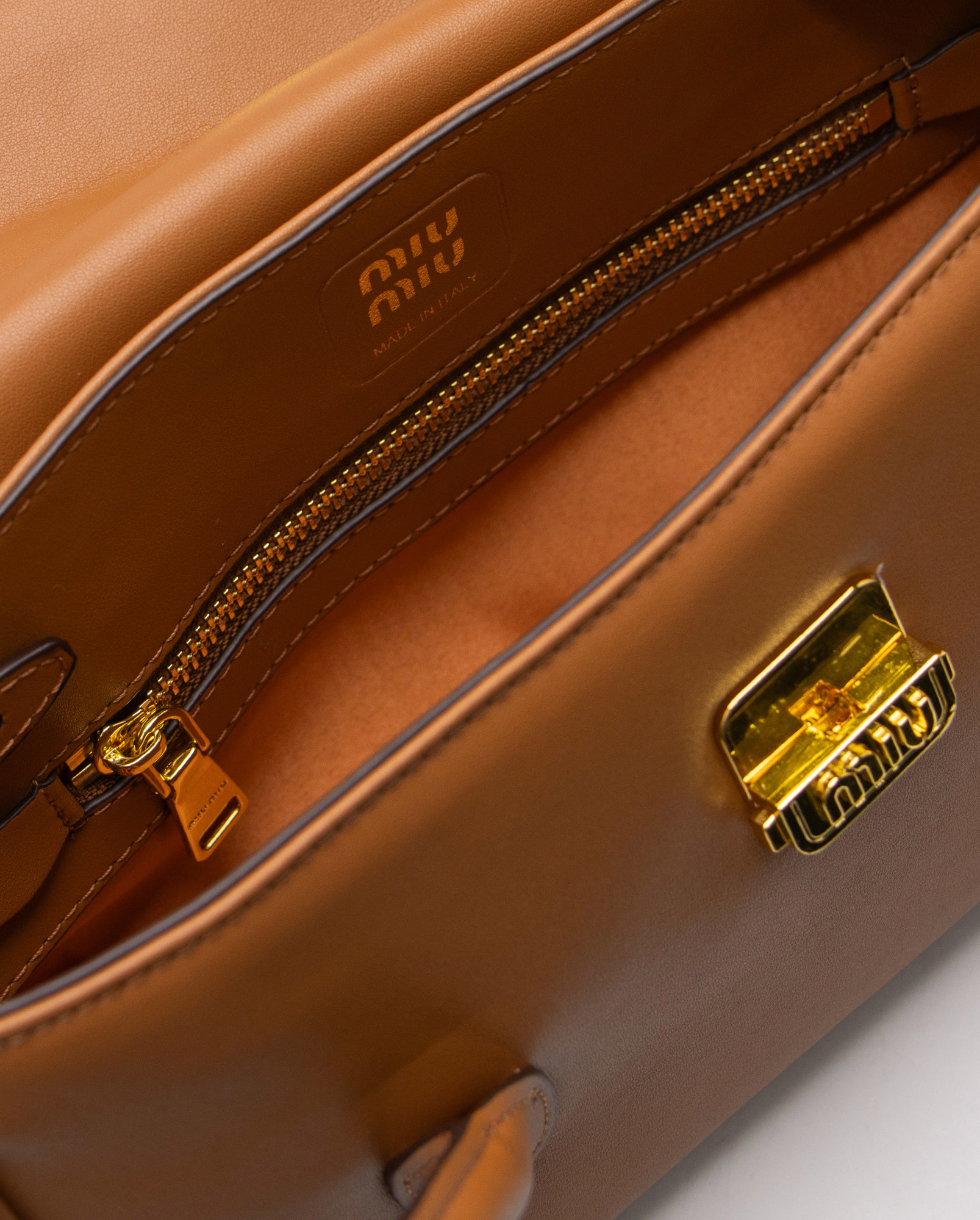 Miu Miu Leather Shoulder Bag Brown - 4