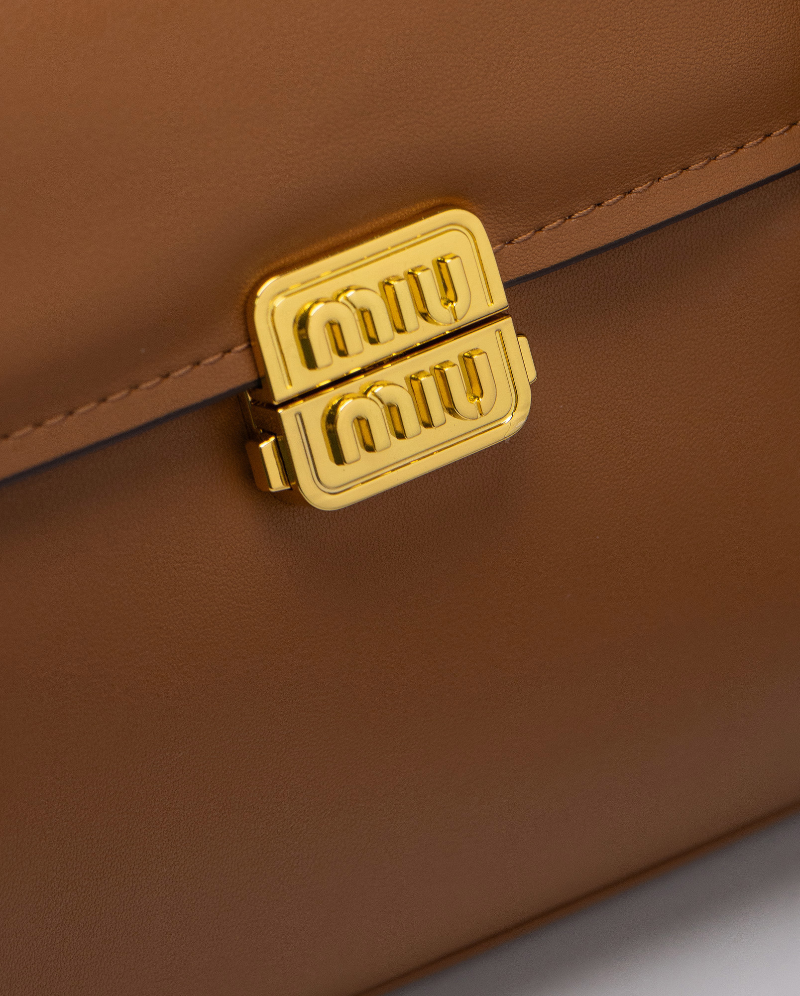 Miu Miu Leather Shoulder Bag Brown - 3