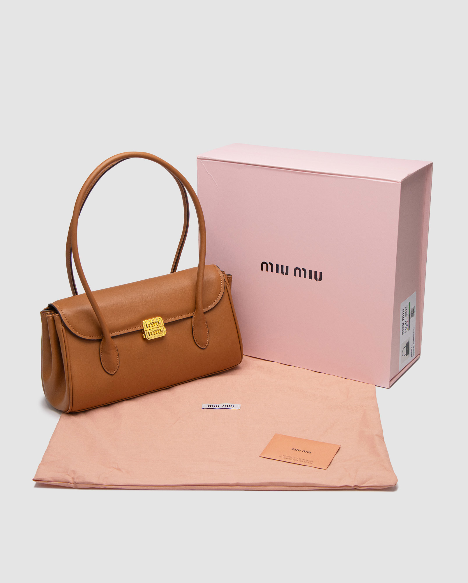 Miu Miu Leather Shoulder Bag Brown - 5