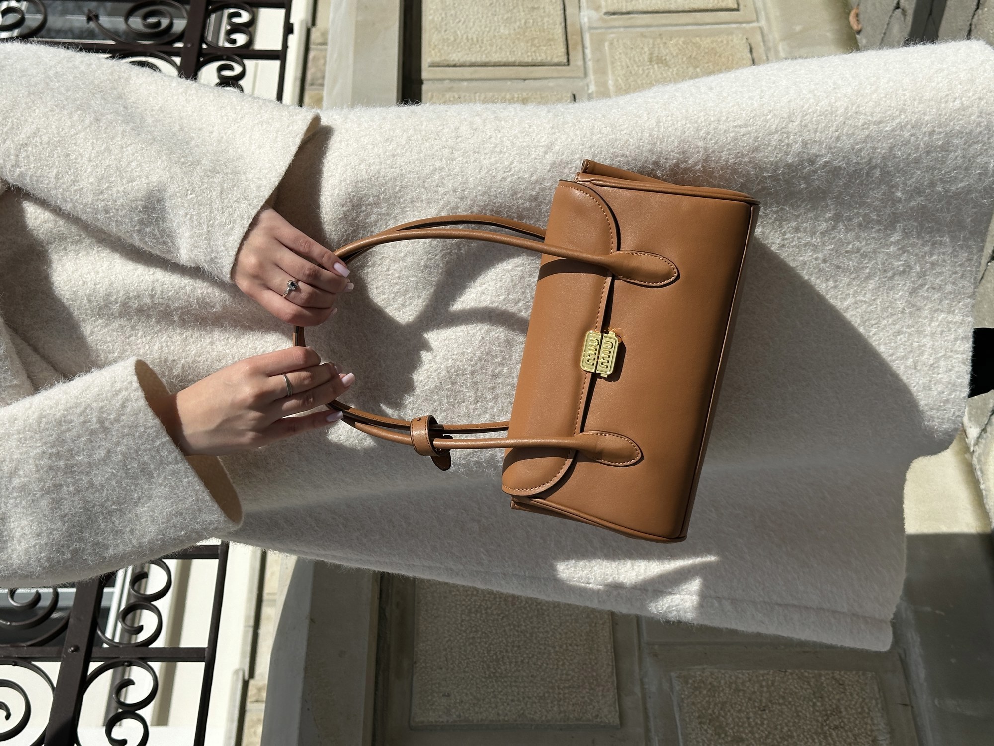 Miu Miu Leather Shoulder Bag Brown - 9