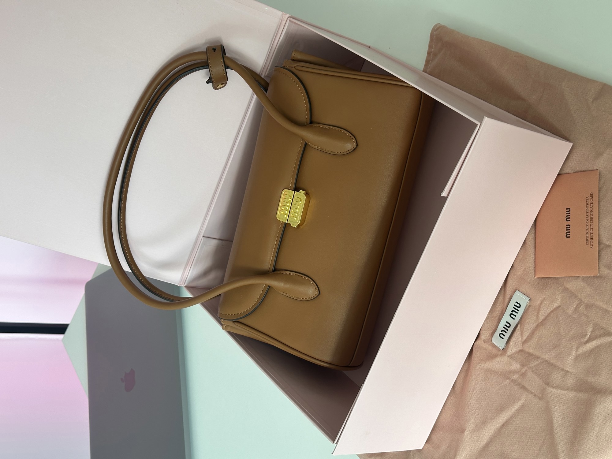 Miu Miu Leather Shoulder Bag Brown - 11