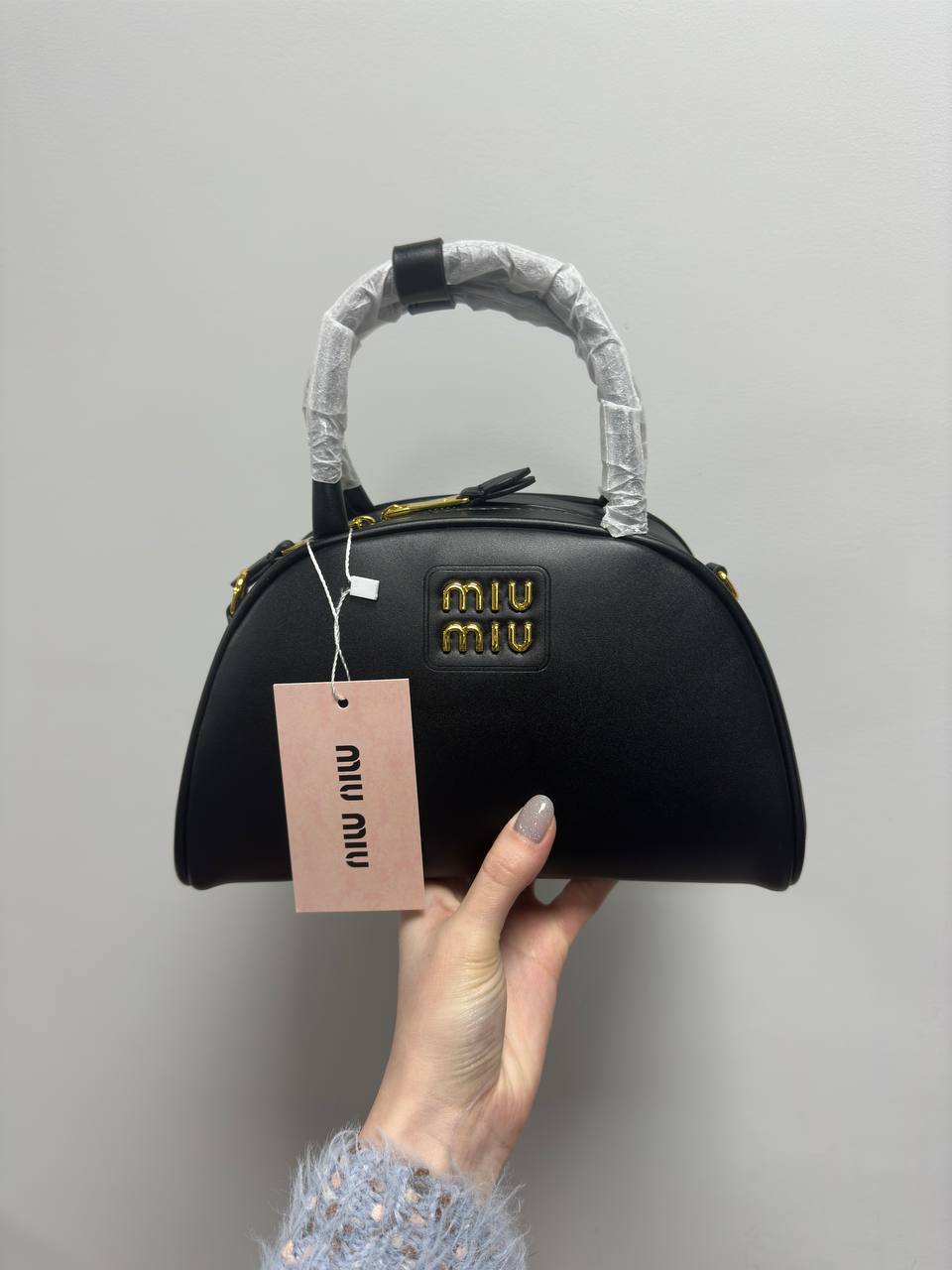 Miu Miu Leather Top-Handle Bag Black - 2