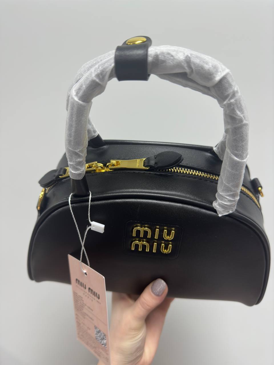 Miu Miu Leather Top-Handle Bag Black - 4