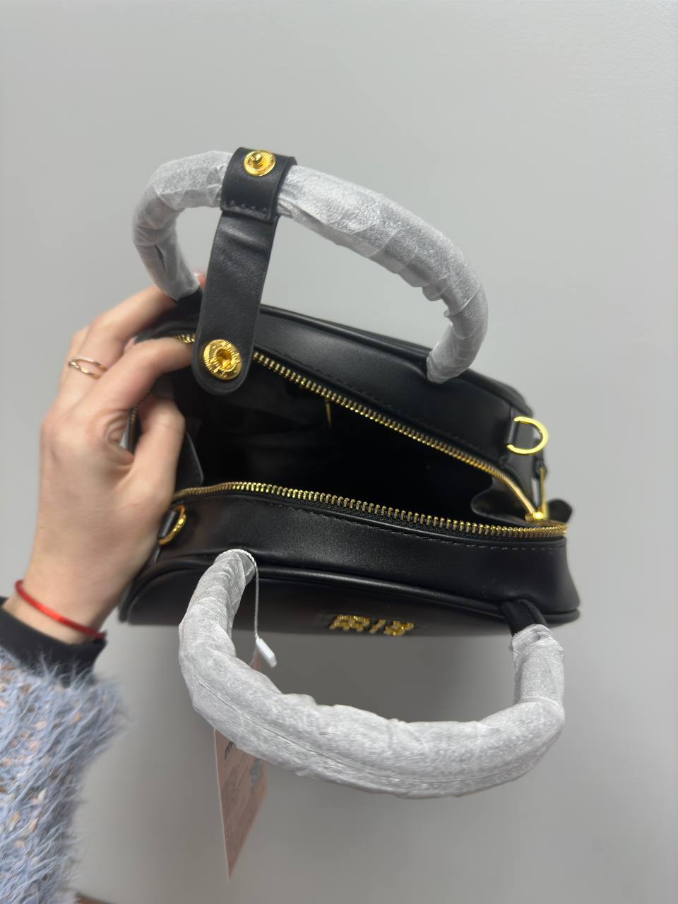 Miu Miu Leather Top-Handle Bag Black - 7