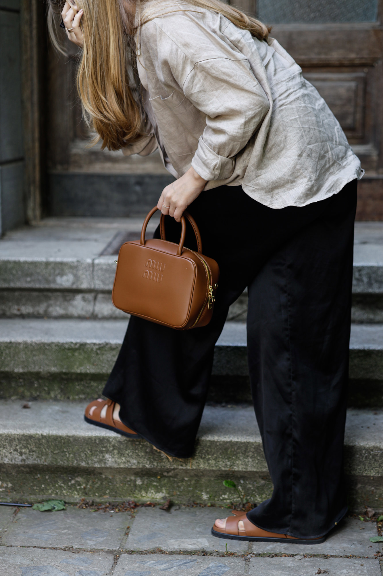 Miu Miu Leather Top-Handle Bag Brown - 7