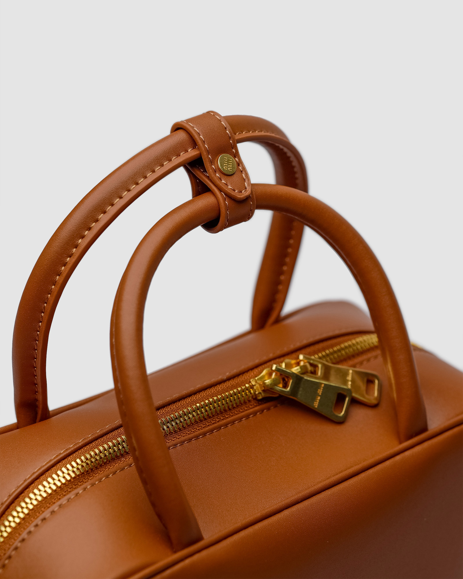 Miu Miu Leather Top-Handle Bag Brown - 3