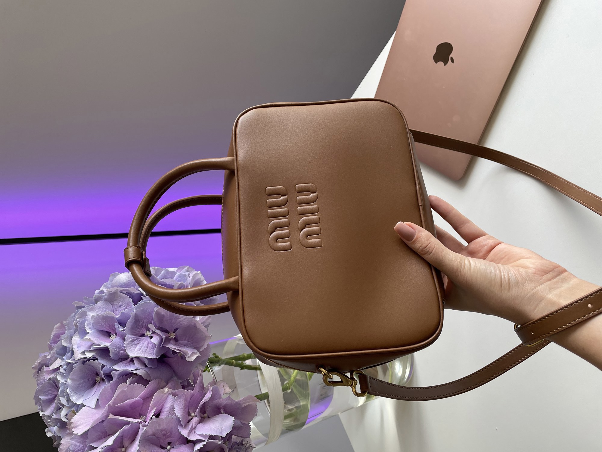 Miu Miu Leather Top-Handle Bag Brown - 15