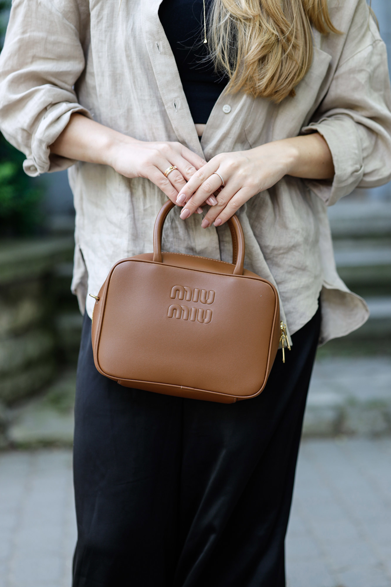 Miu Miu Leather Top-Handle Bag Brown - 6