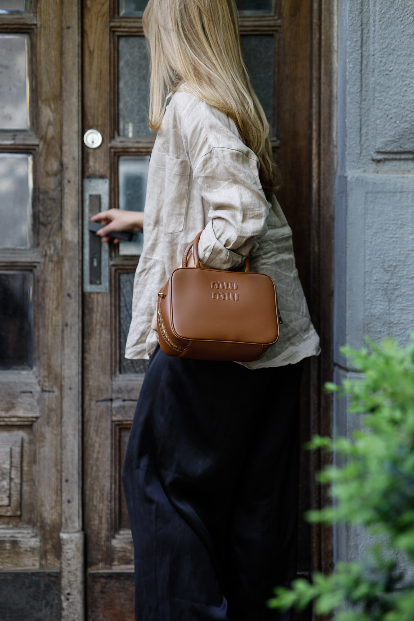Miu Miu Leather Top-Handle Bag Brown - 10