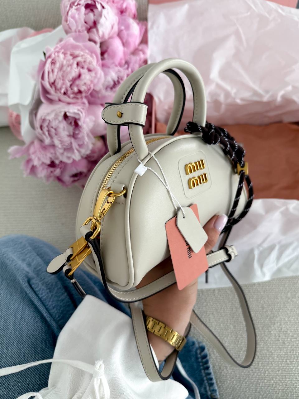 Miu Miu Leather Top-Handle Bag White - 7