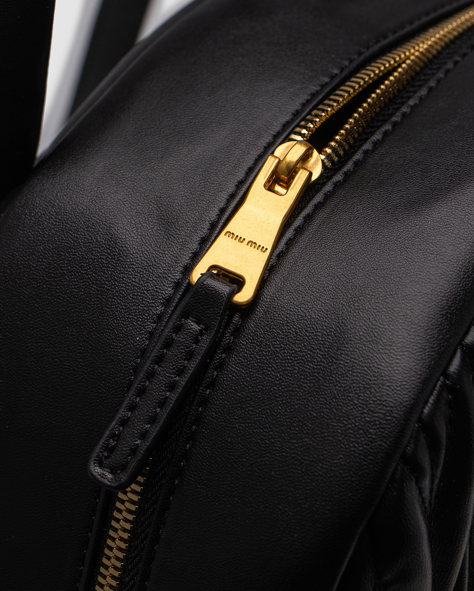 Miu Miu Matelassé Nappa Leather Backpack Black - 3