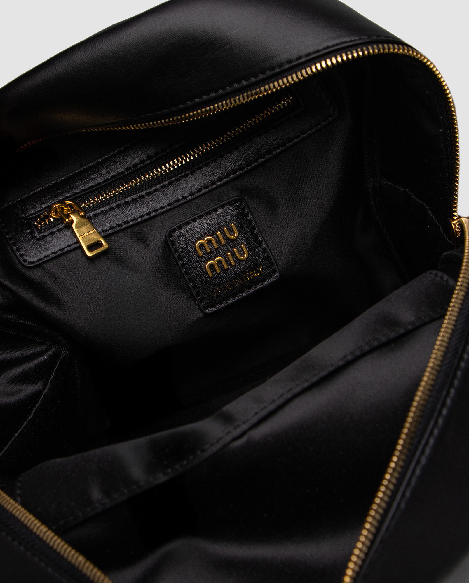 Miu Miu Matelassé Nappa Leather Backpack Black - 4