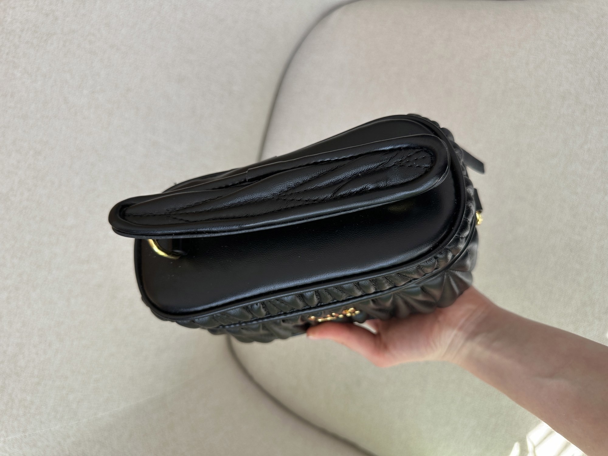 Miu Miu Matelassé Nappa Leather Vanity Bag Black - 14