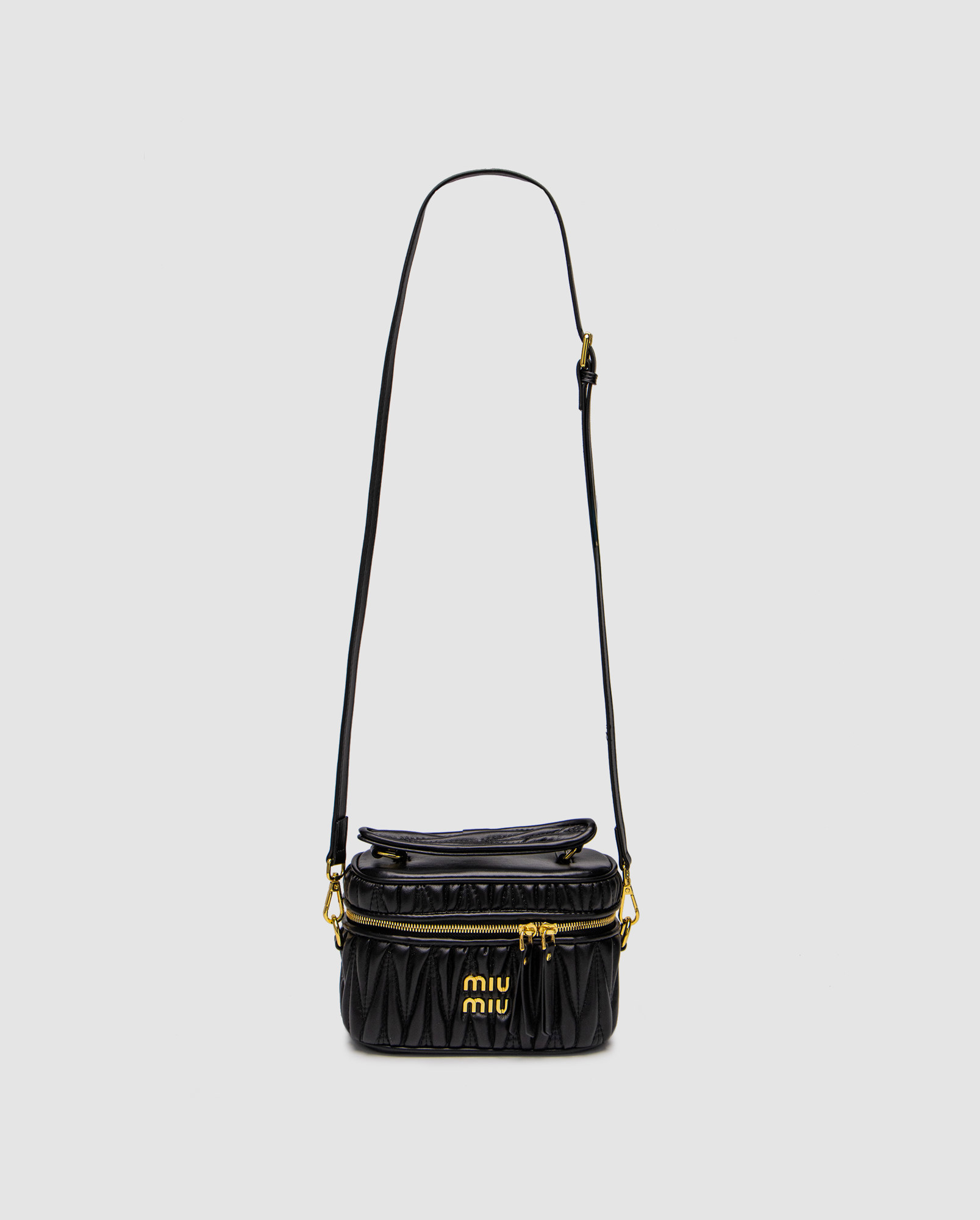 Miu Miu Matelassé Nappa Leather Vanity Bag Black - 4