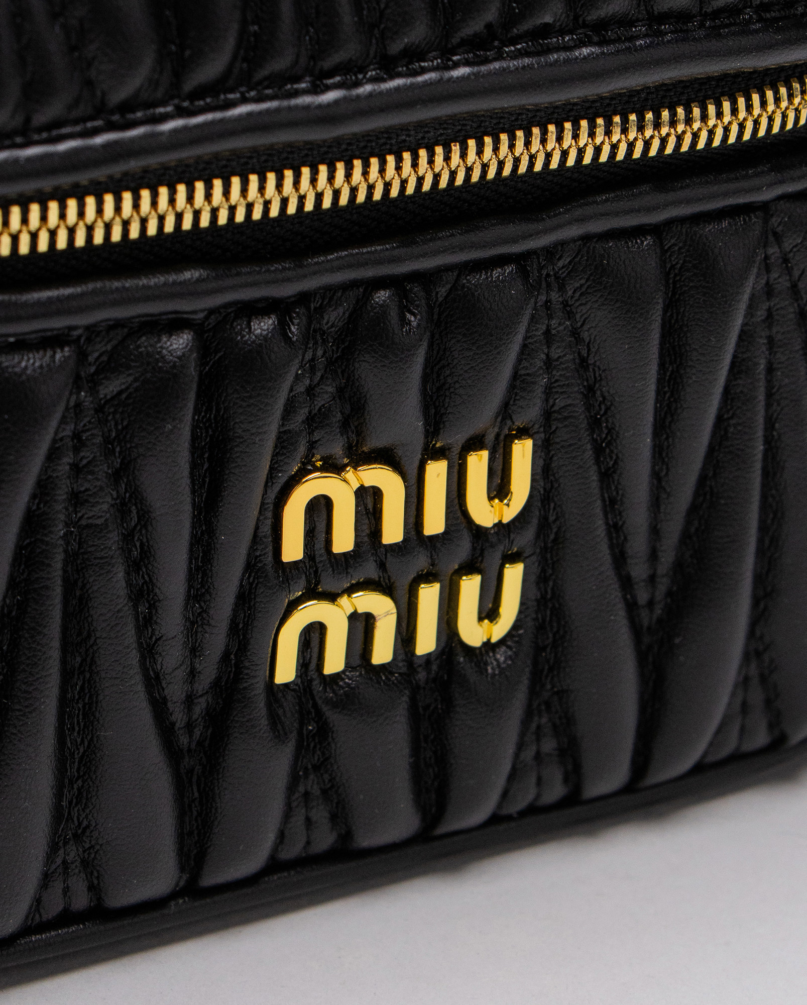 Miu Miu Matelassé Nappa Leather Vanity Bag Black - 5
