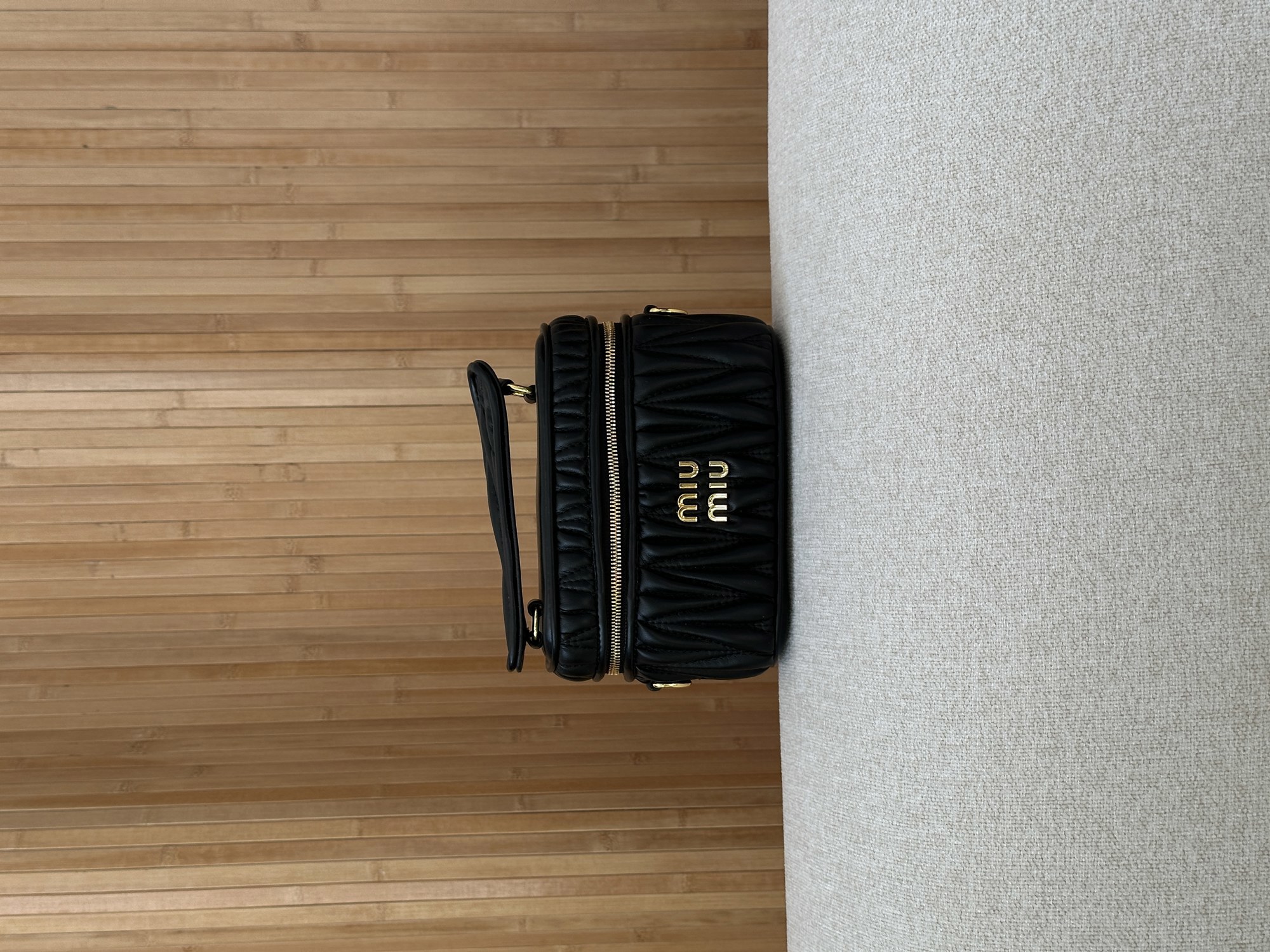 Miu Miu Matelassé Nappa Leather Vanity Bag Black - 9